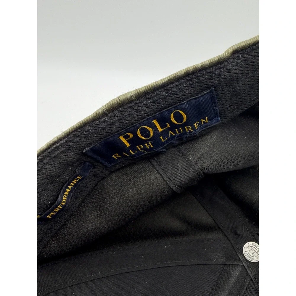 Polo Ralph Lauren Hat Cap Strap Back Olive Performance Pony Logo Mens One Size
